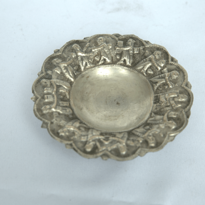 Antique Plate made of Sterling Silver With Paintings Persian Style for Tableware. - Ghatan Antique