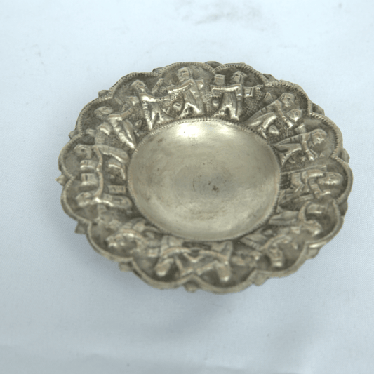 Antique Plate made of Sterling Silver With Paintings Persian Style for Tableware. - Ghatan Antique