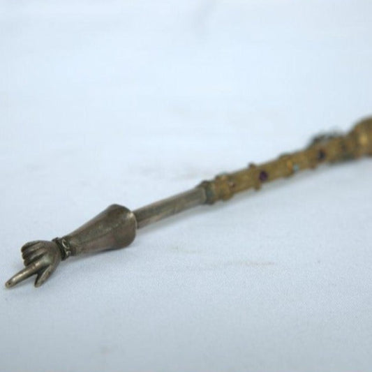 Antique Torah Pointer made of Sterling Silver Gift for Bar Mitzvah Uzbekistan Style. - Ghatan Antique