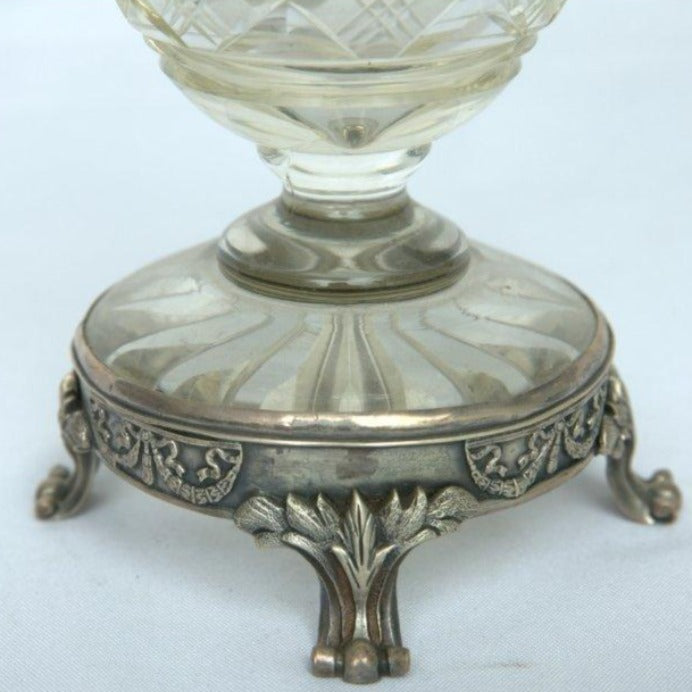 Antique Vase made of Crystal and Sterling Silver for Tableware. - Ghatan Antique