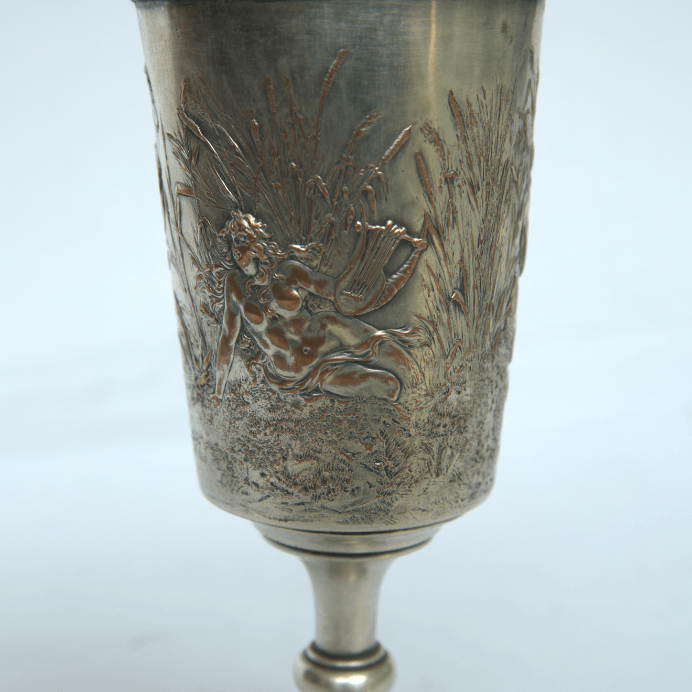 Antique Wine Goblet Cup made of Silver Plated and Brass for Christian Gift cup Exclusive Germany Style. - Ghatan Antique