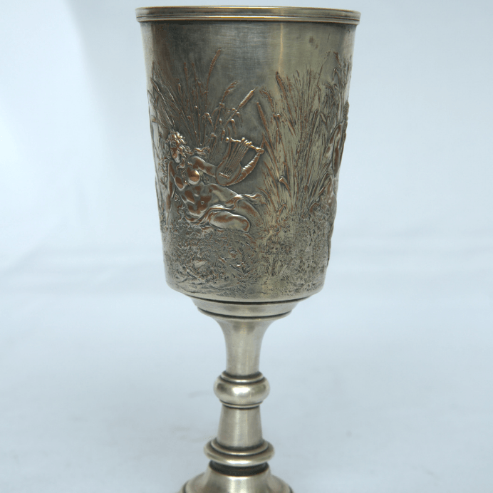 Antique Wine Goblet Cup made of Silver Plated and Brass for Christian Gift cup Exclusive Germany Style. - Ghatan Antique