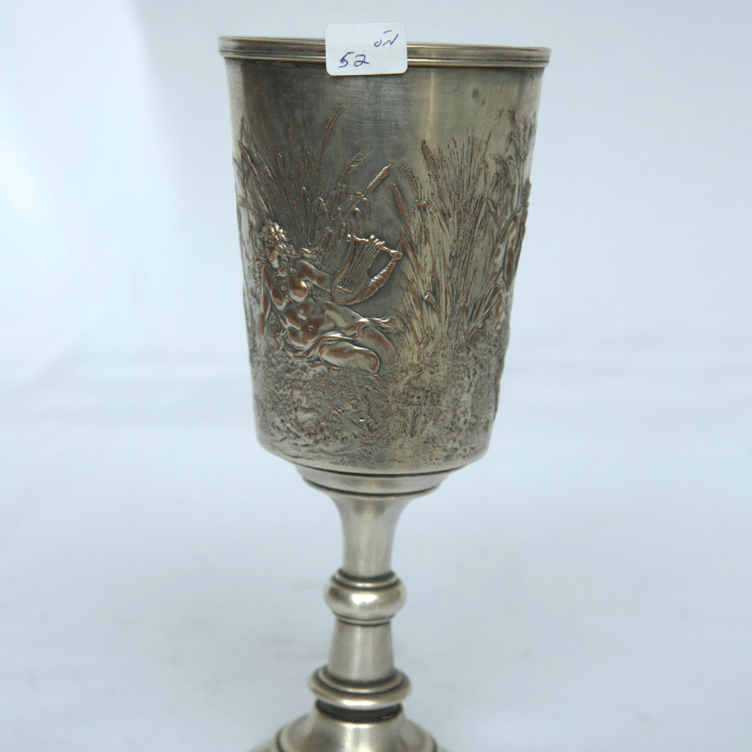 Antique Wine Goblet Cup made of Silver Plated and Brass for Christian Gift cup Exclusive Germany Style. - Ghatan Antique
