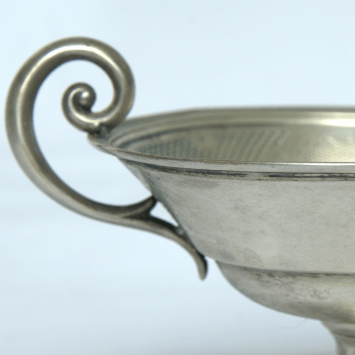 Beautiful Antique Bowl With Stand and Double Handles for Home Decor. - Ghatan Antique