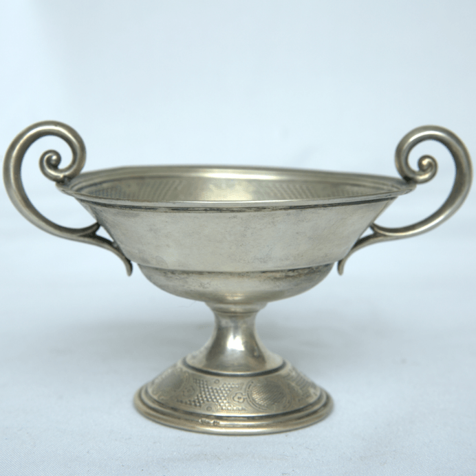 Beautiful Antique Bowl With Stand and Double Handles for Home Decor. - Ghatan Antique