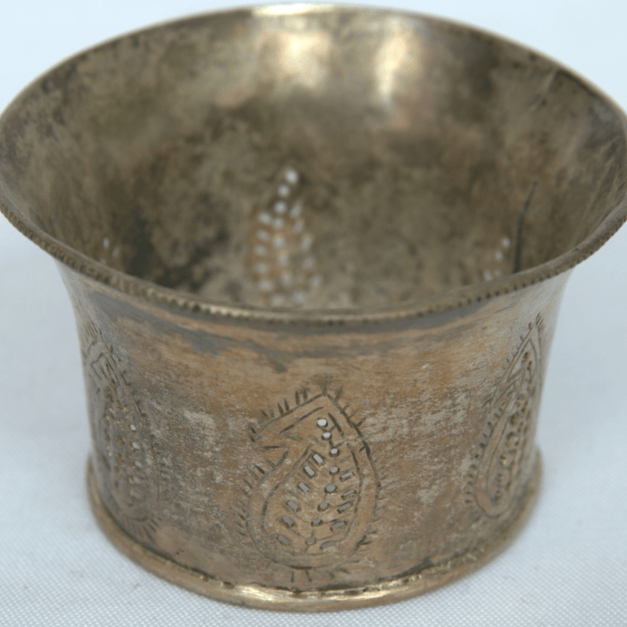 Beautiful Antique Head Hookah with Painting made of Sterling Silver Persian Style. - Ghatan Antique