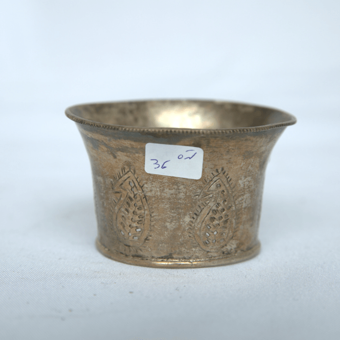 Beautiful Antique Head Hookah with Painting made of Sterling Silver Persian Style. - Ghatan Antique