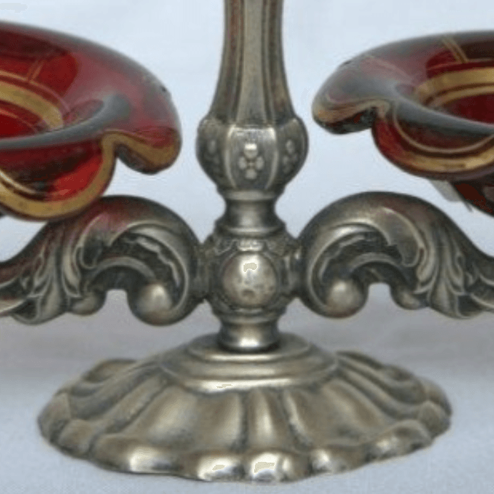 Beautiful Antique Salt and Pepper Shakers made of Sterling Silver Germany Style Bohemian. - Ghatan Antique