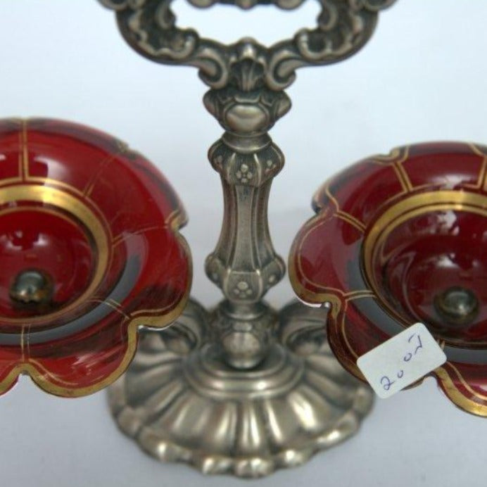 Beautiful Antique Salt and Pepper Shakers made of Sterling Silver Germany Style Bohemian. - Ghatan Antique