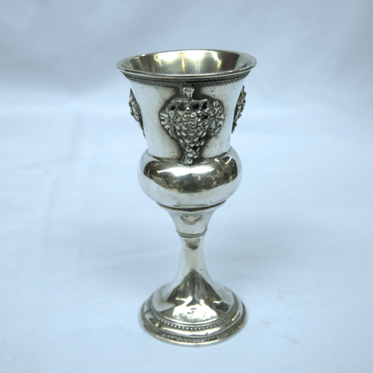 Beautiful Vintage Kiddush Cup Made Of Sterling Silver 925 for Kiddush Sabbath. - Ghatan Antique