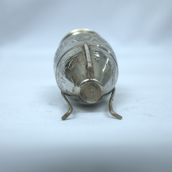 Miniature Jug Antique  Made Of Sterling Silver With Engravings for Home Design. - Ghatan Antique