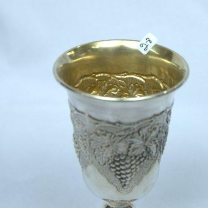 Perfect Kiddush Cup with Grape Design made S925. - Ghatan Antique