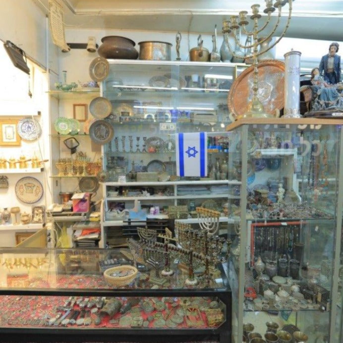 Rare Hanukia / Menorah Antique Made of Copper By Galha Warsaw Artist Poland Style. - Ghatan Antique