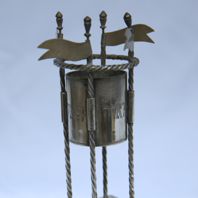 Rare Havdalah Set made of Sterling Silver with Drawer for Fire and Bessamim. - Ghatan Antique