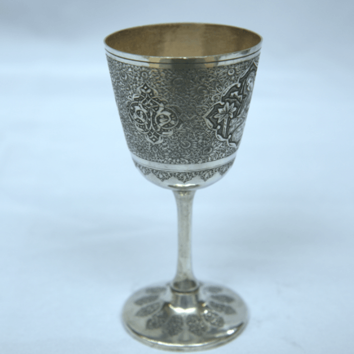 Rare Kiddush Cup Made Of Sterling Silver for Sabbath Kiddush Persian Style. - Ghatan Antique