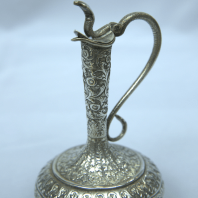 Rare pitcher Made of Sterling Silver With Engravings for Home Decor. - Ghatan Antique