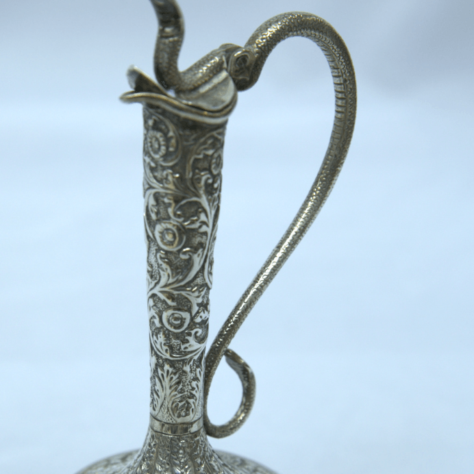 Rare pitcher Made of Sterling Silver With Engravings for Home Decor. - Ghatan Antique
