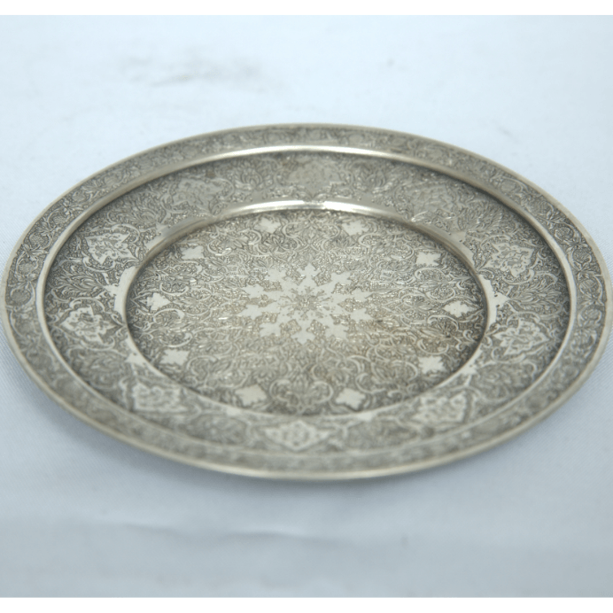 Special Plate Dish made of Sterling Silver Persian Style for Tableware. - Ghatan Antique