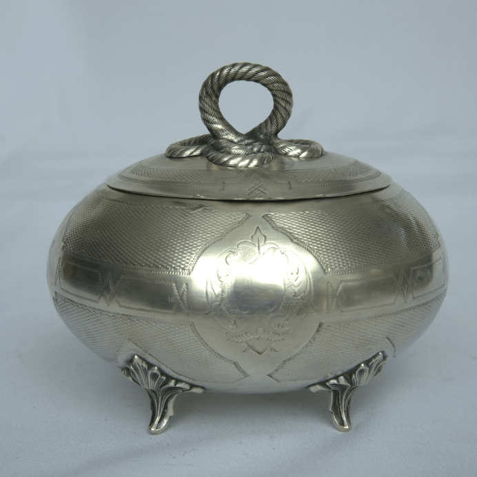 Special Unique Etrog Box for Sukkot Holiday made of Sterling Silver Vienna Style. - Ghatan Antique