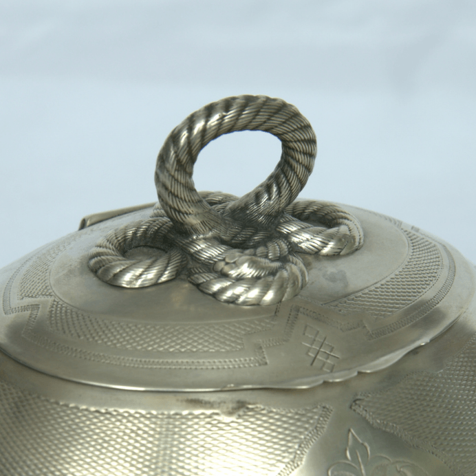 Special Unique Etrog Box for Sukkot Holiday made of Sterling Silver Vienna Style. - Ghatan Antique
