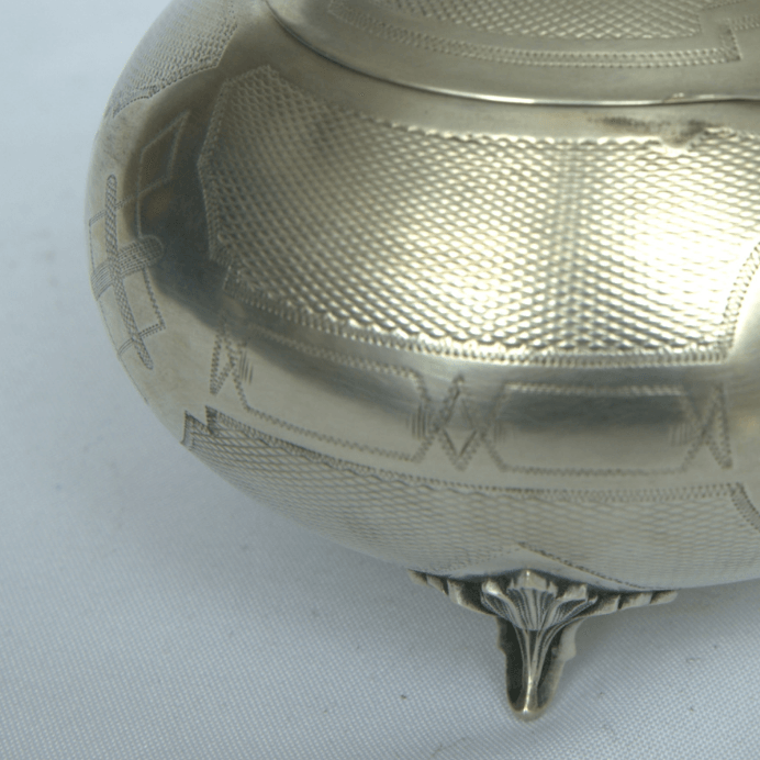 Special Unique Etrog Box for Sukkot Holiday made of Sterling Silver Vienna Style. - Ghatan Antique