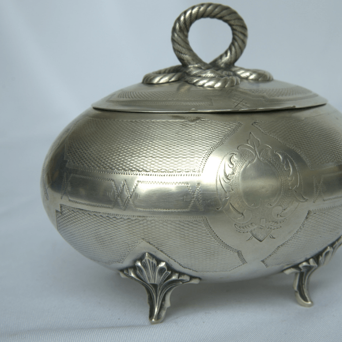 Special Unique Etrog Box for Sukkot Holiday made of Sterling Silver Vienna Style. - Ghatan Antique