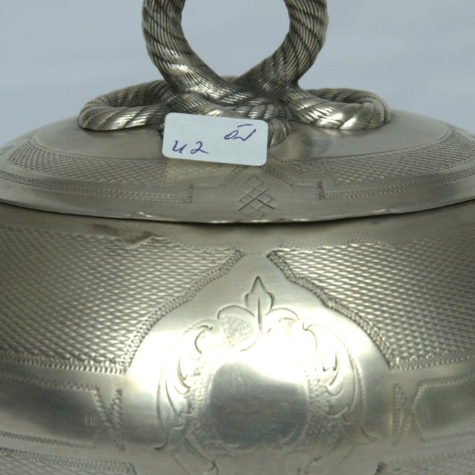Special Unique Etrog Box for Sukkot Holiday made of Sterling Silver Vienna Style. - Ghatan Antique