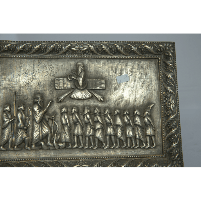 Unique Antique Illustration / Photo With Engravings And Story Cyrus made of Sterling Silver Persian Style. - Ghatan Antique