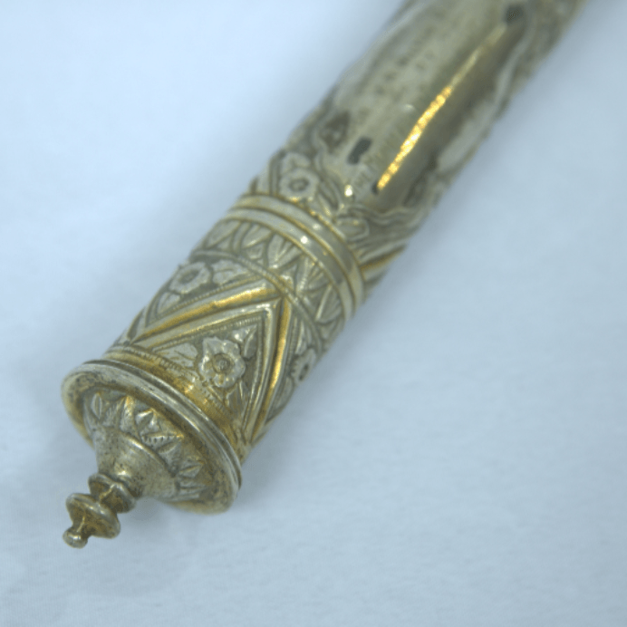 Unique Antique Megillah Case Made of Silver Plated and Bronze By Handmade Morocco Style. - Ghatan Antique