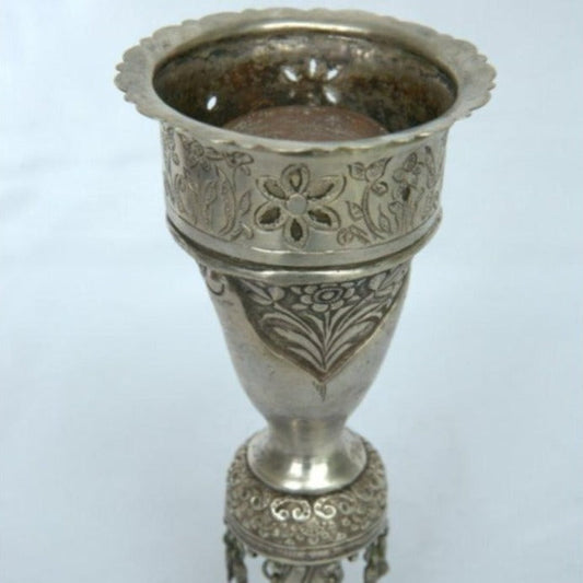 Unique Head Hookah with Engravings and Painting made of Sterling Silver Persian Style. - Ghatan Antique