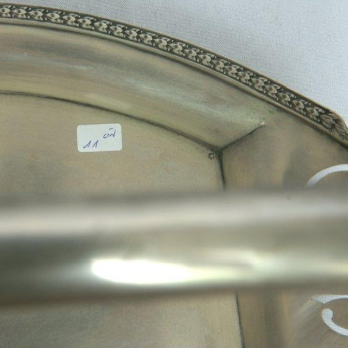 Unique Large Bread Basket Antique Sterling Silver Vienna Style. - Ghatan Antique