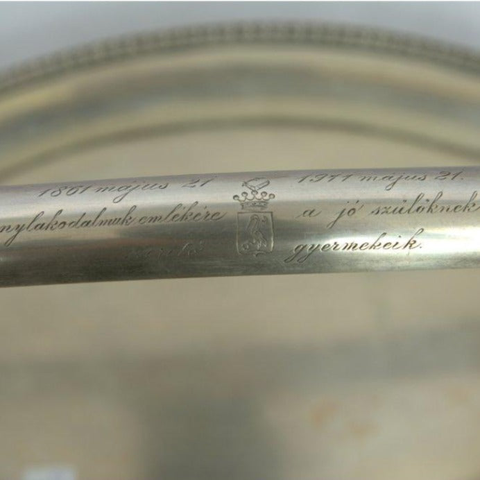 Unique Large Bread Basket Antique Sterling Silver Vienna Style. - Ghatan Antique