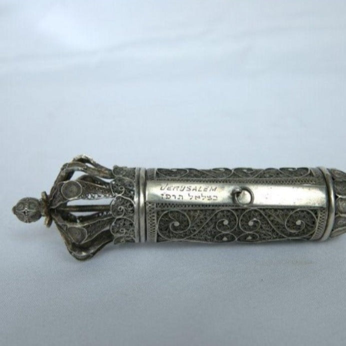 Unique Megillat Ester Antique Rare By Bezalel Artist Style Sterling Silver Filigree. - Ghatan Antique