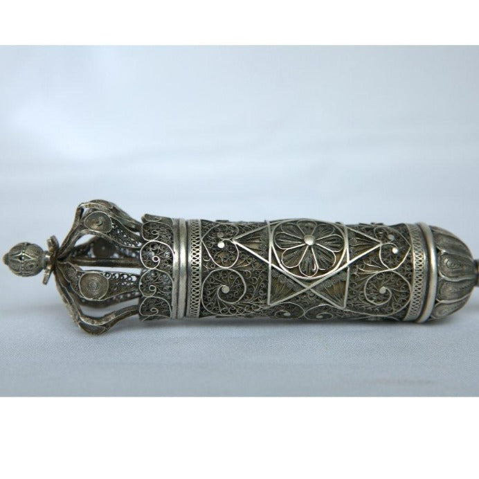 Unique Megillat Ester Antique Rare By Bezalel Artist Style Sterling Silver Filigree. - Ghatan Antique
