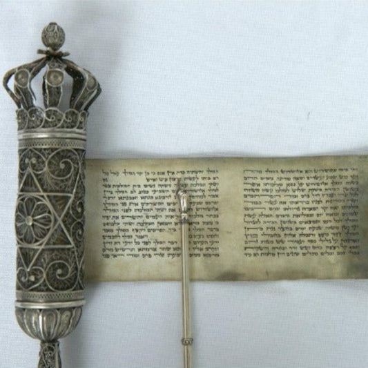 Unique Megillat Ester Antique Rare By Bezalel Artist Style Sterling Silver Filigree. - Ghatan Antique
