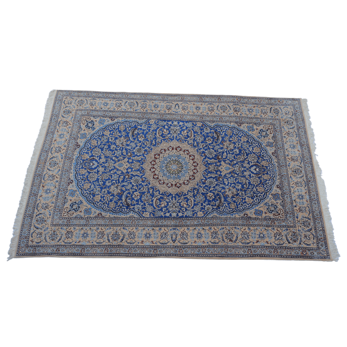 Vintage from the 1950s - Antique Persian - Nain Rug made of Camel Wool and Silk. - Ghatan Antique