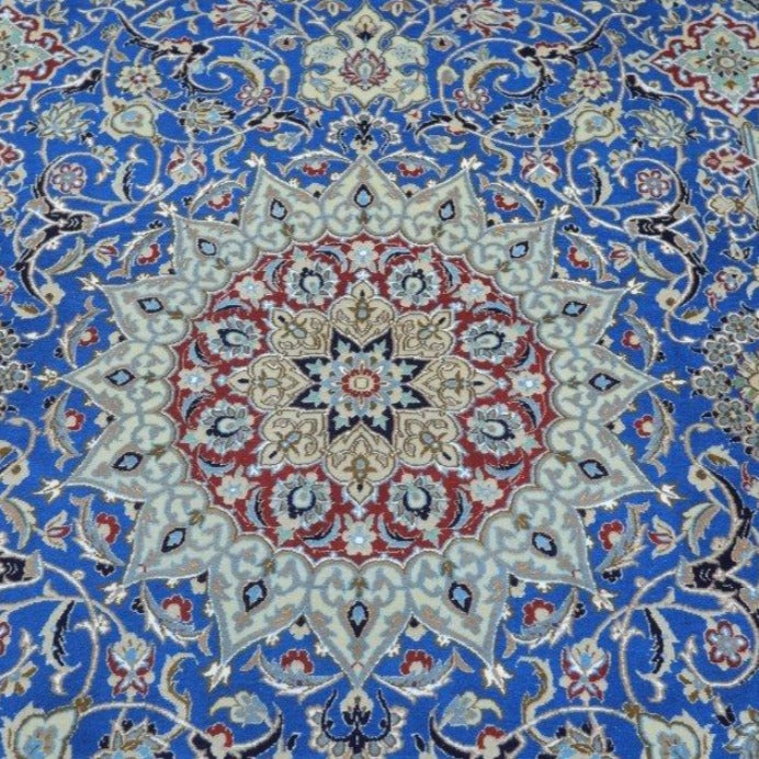 Vintage from the 1950s - Antique Persian - Nain Rug made of Camel Wool and Silk. - Ghatan Antique