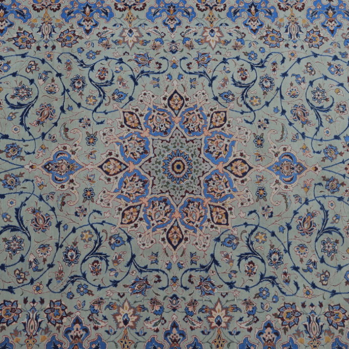 Vintage from the 1950s- Antique Persian Rug with Medallion and Flowers. - Ghatan Antique