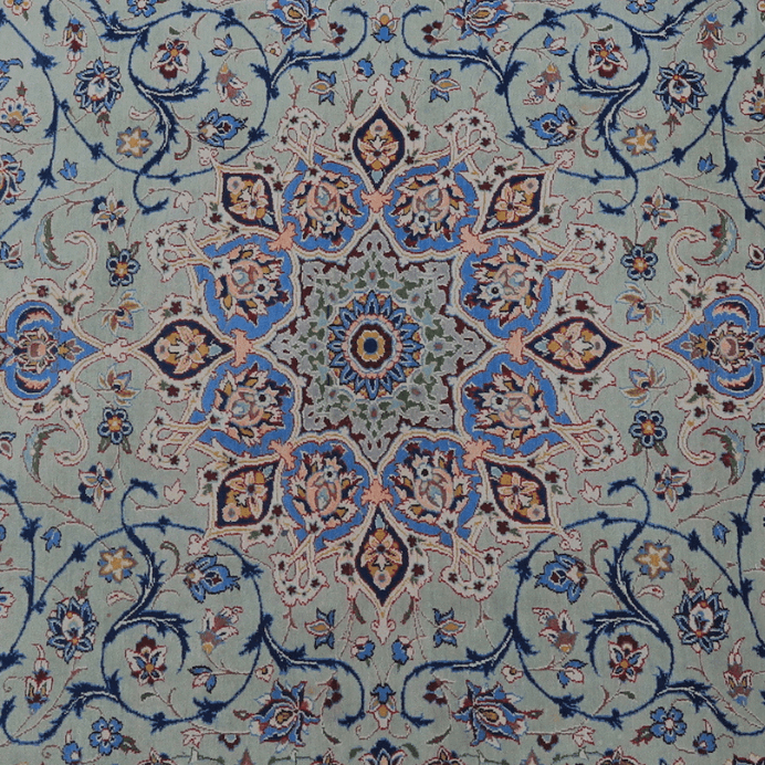 Vintage from the 1950s- Antique Persian Rug with Medallion and Flowers. - Ghatan Antique