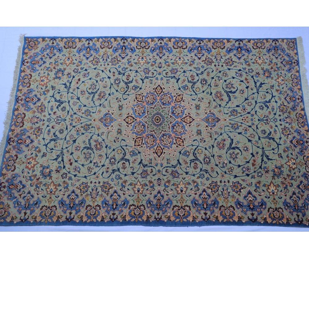 Vintage from the 1950s- Antique Persian Rug with Medallion and Flowers. - Ghatan Antique