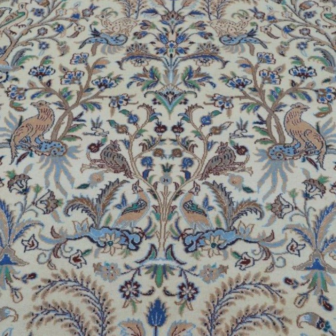 Vintage from the 1950s - Rare Persian Rug Antique with Animals and Floral. - Ghatan Antique