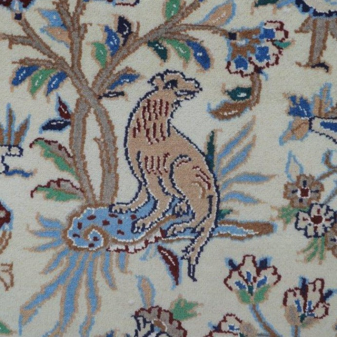 Vintage from the 1950s - Rare Persian Rug Antique with Animals and Floral. - Ghatan Antique