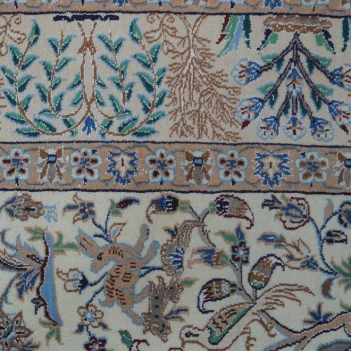 Vintage from the 1950s - Rare Persian Rug Antique with Animals and Floral. - Ghatan Antique