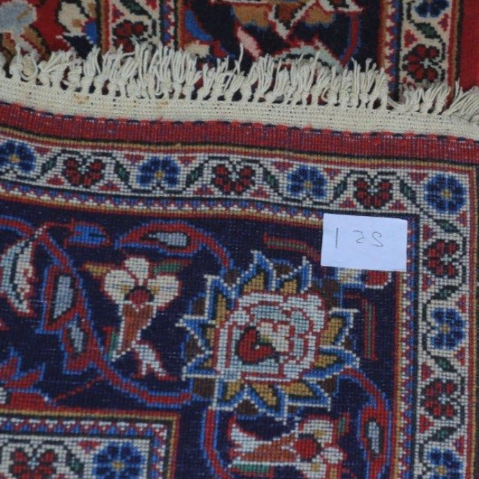 Vintage from the 1960s - Beautiful Vintage Persian – Qom Red Rug made of Camel Wool for Kids. - Ghatan Antique