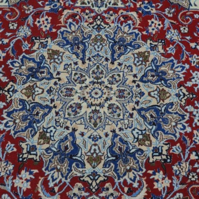 Vintage from the 20th Century - Special Unique Antique Persian – Nain Red and Beige Rug for Home. - Ghatan Antique