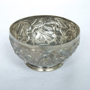 Antique Bowl made of Sterling Silver China Style With Engravings and Paintings. - Ghatan Antique