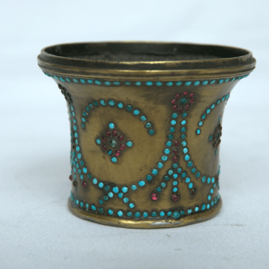 Antique Head Hookah made of Copper and Natural Turquoise Islamic accessory for Shiash. - Ghatan Antique
