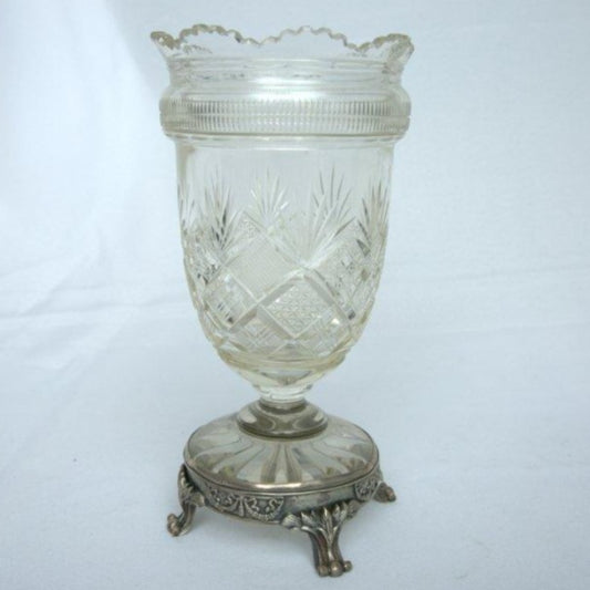 Antique Vase made of Crystal and Sterling Silver for Tableware. - Ghatan Antique