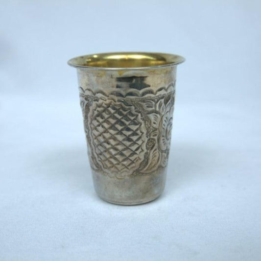 Beautiful Kiddush Cup S925 whit Paintings and Engravings. - Ghatan Antique