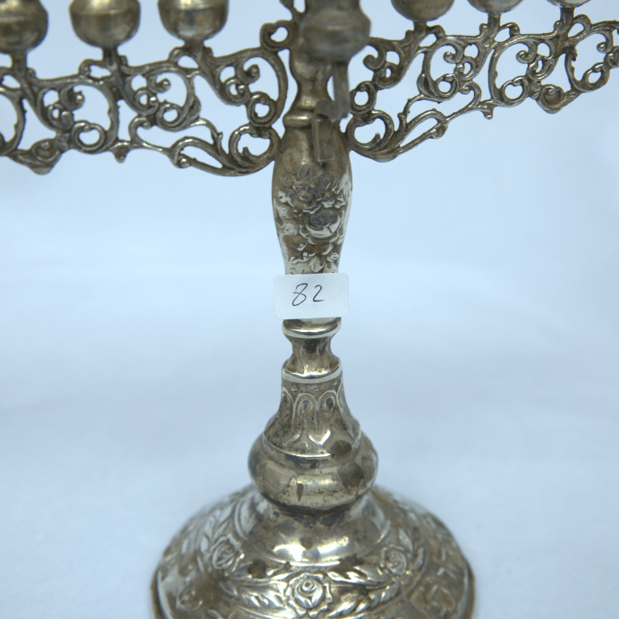 Special Hanukia / Menorah with Star of David made of Sterling Silver 925 Gift for Chanukah. - Ghatan Antique
